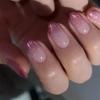 24 Pezzi Unghie Finte Press On French Tip Corte Gradiente Viola Scintillante Forma Mandorla Unghie Finte da Incollare sulle Unghie per Donne Regalo