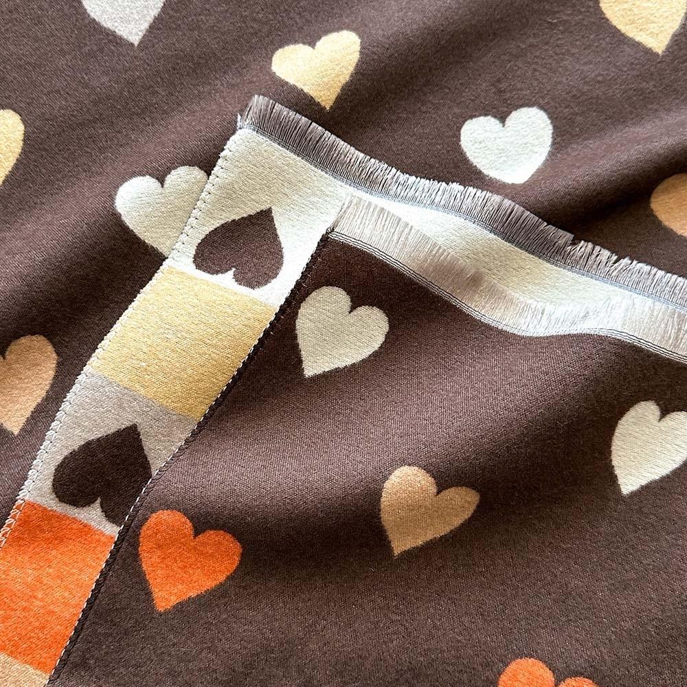 Weicher Schal mit Herzmuster Dicke koreanische Strickmütze Faux Kaschmir Wickel Winterurlaub