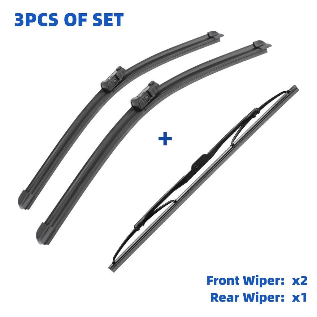 3PCS For SEAT Ibiza 6J 2008-2012 24"+16"+14" Front Rear Wiper Blades Windshield Windscreen Window Cutter Accessories 2011 2012