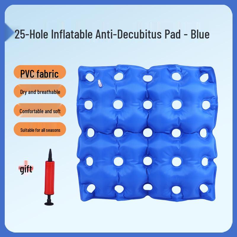 Inflatable Round Seat Cushion, Anti-Bedsore PVC Air Cushion, Light Blue