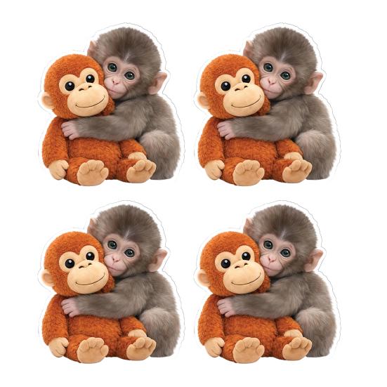 Schutz Punch The Monkey Aufkleber Auto Laptop Sticker Niedlicher Affe hält Plüschtier Vinyl Aufkleber Einfach anzubringen/zu entfernen Lustige Kinderzimmer Dekoration