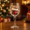 Novità Bicchieri da Vino di Natale Singoli e Set da 6 Pezzi in Scatola Regalo, Calice per Calza di Natale Albero Ghirlanda per Decorazione Festa di Natale