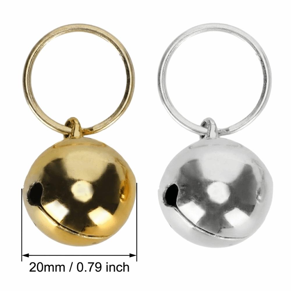 2pcs Gold Silver Tone Dog Hanging Bell Glossy Finished Pet Decorative Charm  Pet Hanging Decoration