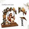 Christmas Wooden Swing Ornament, Festive Tabletop Decoration for Holiday Home Decor