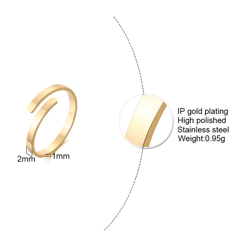 Chic Free Personalized Engraved Name Rings for Women Size Adjustable Simple Stainless Steel Custom Anniversary Gifts Jewelry