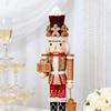 Festival Wooden Nutcrackers Statue 35Cm Tall Gingerbreads Man Inspired Christmas Decoration For Tabletop Display
