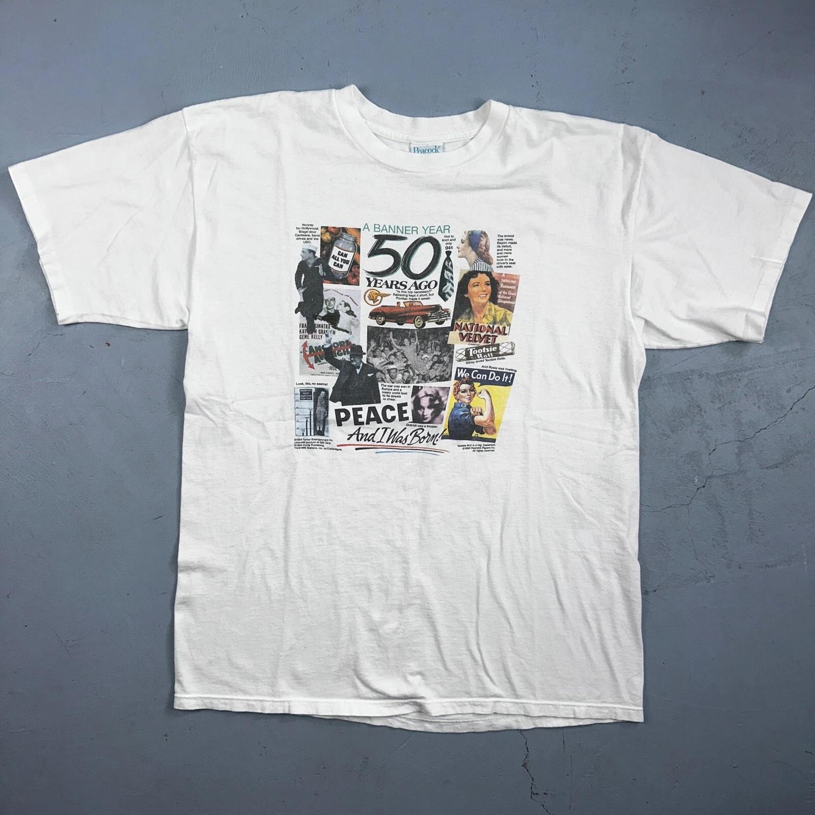 

Pop Art 50 Years VTG T Shirt Peacock Banner Rare Single Stitch XL Rockabilly 4XL