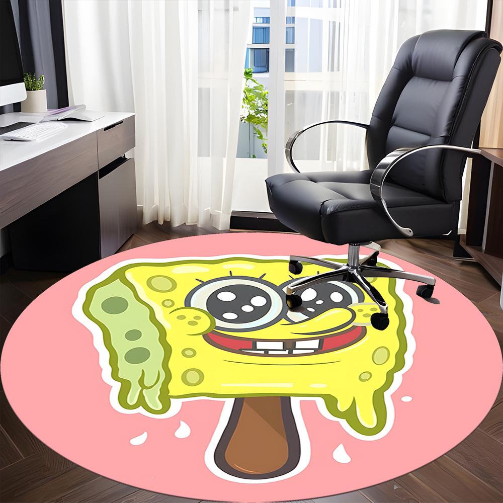 1pc SpongeBob SquarePants Office Round Area Rug, Under Office Chairs Bedroom Living Room Home Decor A1016307