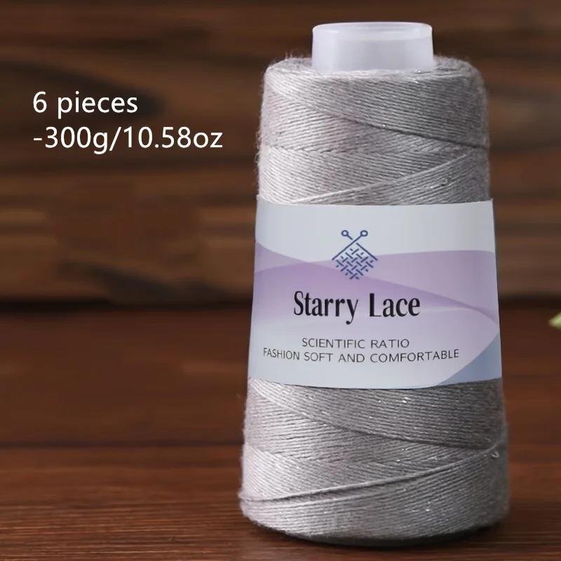 6 pezzi di filato di pizzo per lavorare a maglia e uncinetto 60% cotone 50 g/pz 175 m/pz Filato morbido e traspirante per maglioni, sciarpe, cappelli Filato per uncinetto