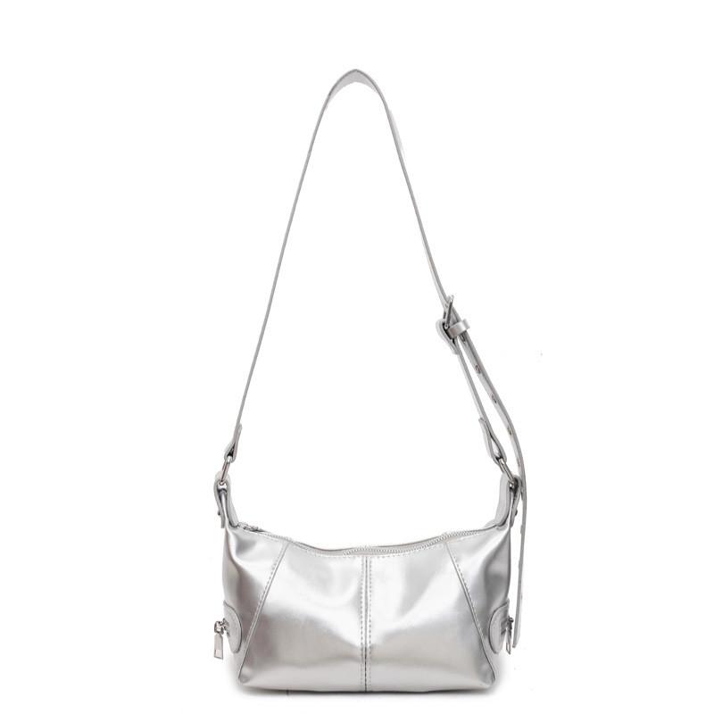 Solid Color Retro Motorcycle Style Shoulder Crossbody Bag For Women Summer Daily Use