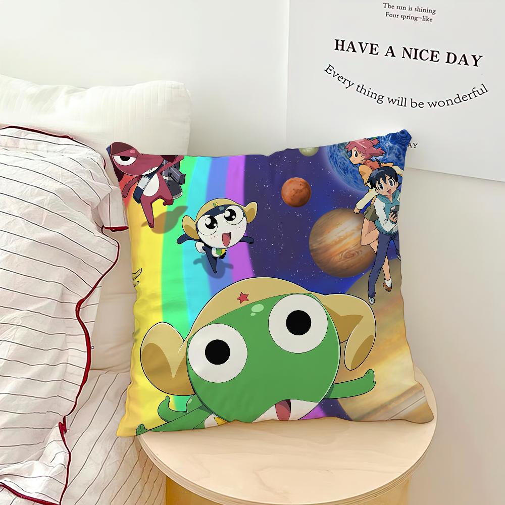 Funny Cartoon Keroro Gunsou Frog Pillow Case Sofa Living Room Bedroom Headboard Backrest Cushion Square Cushion Nap Time