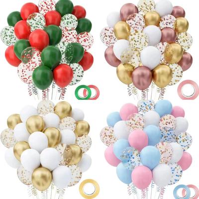 12-Inch Confetti Sequined Balloon Set 60 Birthday And Valentine'S Day Party Decorative Balloons