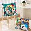 Cartoon Cute Pillow Case Sofa Living Room Bedroom Headboard Backrest Cushion Square Cushion D-Doraemons Nap Time