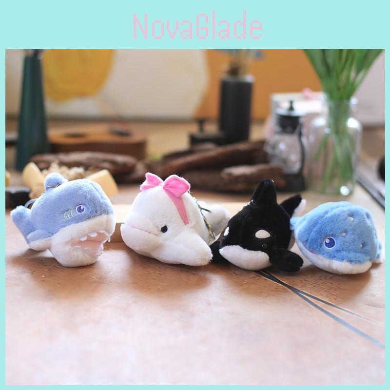 Cute Adorable Ocean Animal Plush Keychain Soft Dolphin Whale Shark Octopus Toy