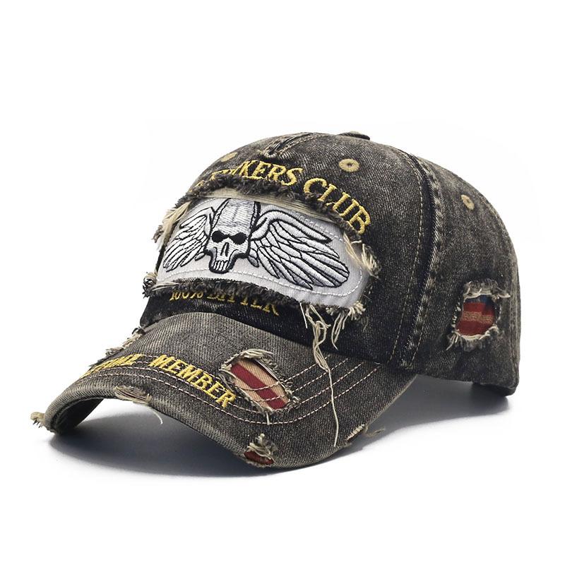 Berretto con visiera in cotone lavato effetto invecchiato, stampato e ricamato, per il 250° Anniversario, berretto da baseball strappato, cappello parasole per uso quotidiano
