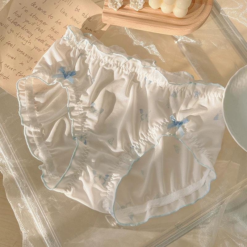 

Plus Size Womens Underwear Sexy Lace High Elastic Cotton Gusset Pure Desire XL светло-синий