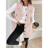 Women's Lapel Sleeveless Vest Oversized Fit Solid Color Single Button Pocket Winter Fleece Gilet