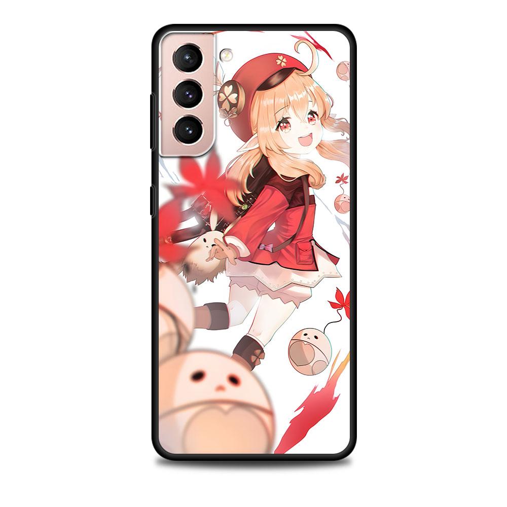 Klee Genshin Impact Case for Samsung Galaxy S23 S10e S10 S21 FE S22 S9 S24 Ultra S20 Plus Soft Black TPU Phone Cover Bumper