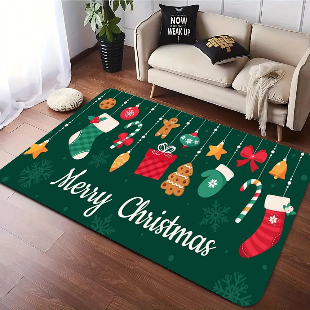Christmas Seasonal Festival Gift Carpet Living Room Sofa Rug Home Bedroom Lounge Hallway FloorMat Festive Decor Home Accessories