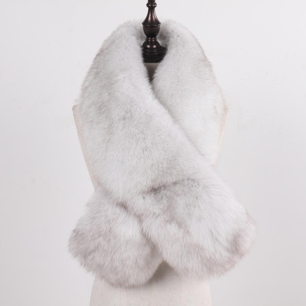 New Winter Lady Natural Luxury Real Fox Fur Scarf Shawl Full Pelt Warm Soft  Genuine Fox Fur Scarves Women Real Fur Muffler