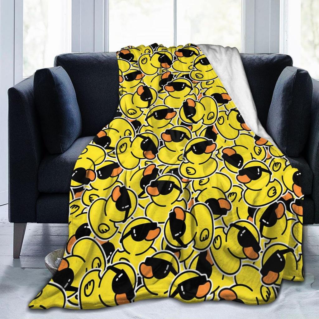 Cute Little Yellow Duck Blanket Rubber Duck Pattern Flannel Blanket Children'S Blanket Living Room Nap Small Blanket