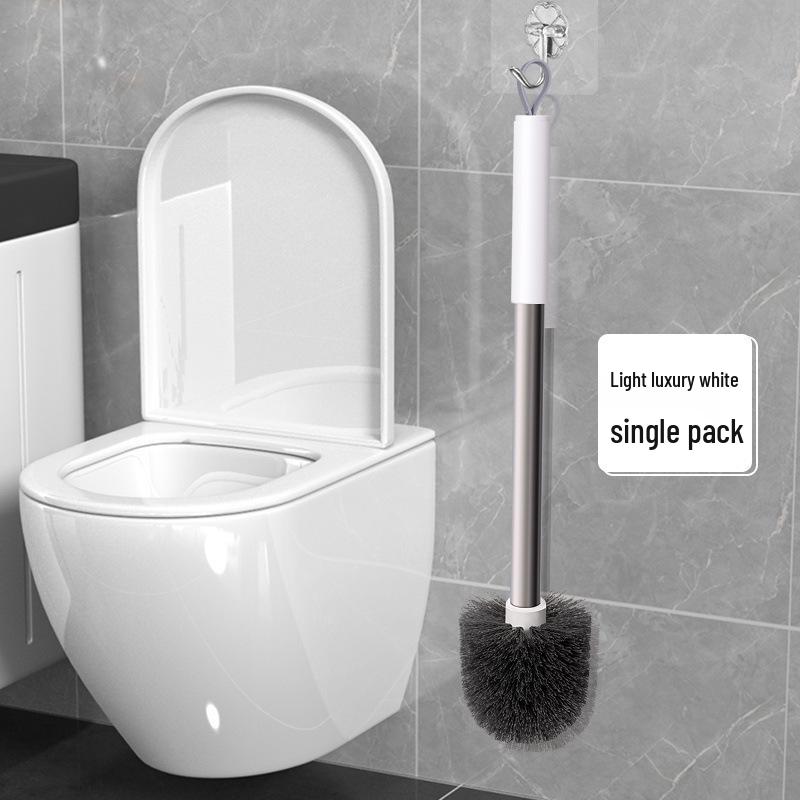 Wall-Mounted Toilet Brush with Long Handle - No Dead Corners, Punch-Free Design for Bathroom Cleaning