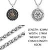 HNSP Viking Dragon Rune Pendant Chain Necklace For Men 316L Stainless Steel  Accessories