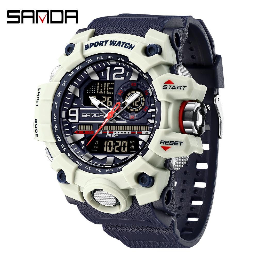 SANDA Brand G- Style Military Watch Men Digital Shock Sports Watches For Man Waterproof Electronic Wristwatch Mens Relogios