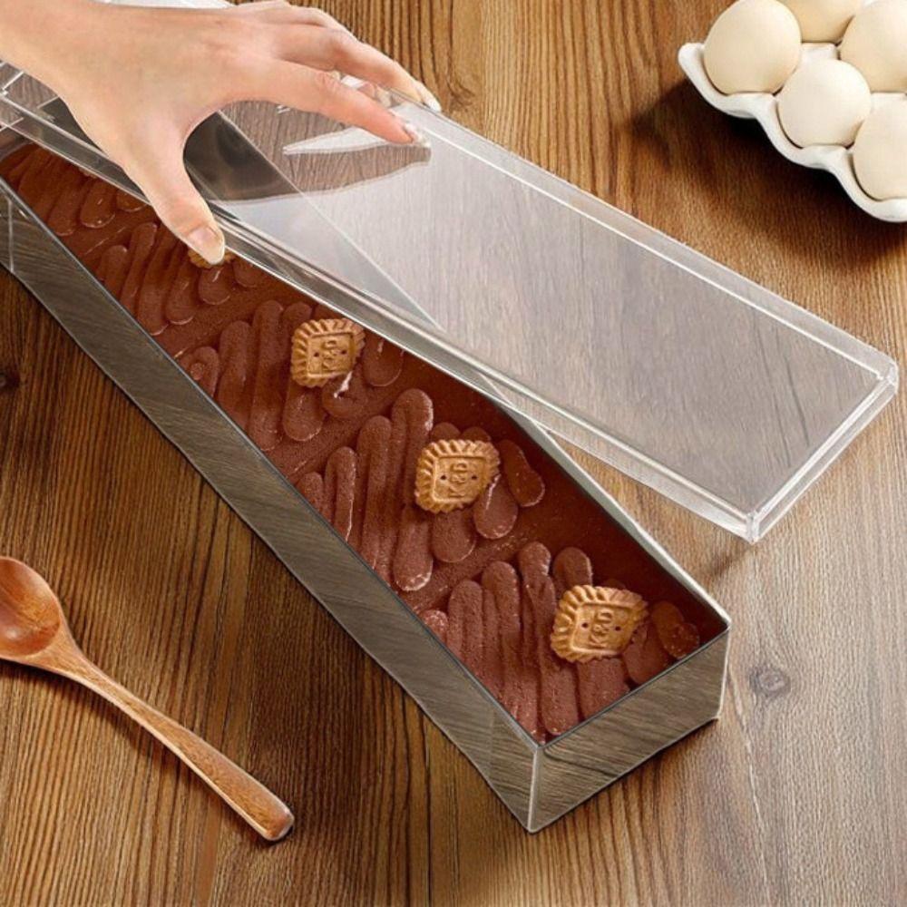 Professional Removable Design Tiramisu Cake Mold Rectangular Stainless Steel Bread Mold DIY with Lid Mousse Mold Bakery