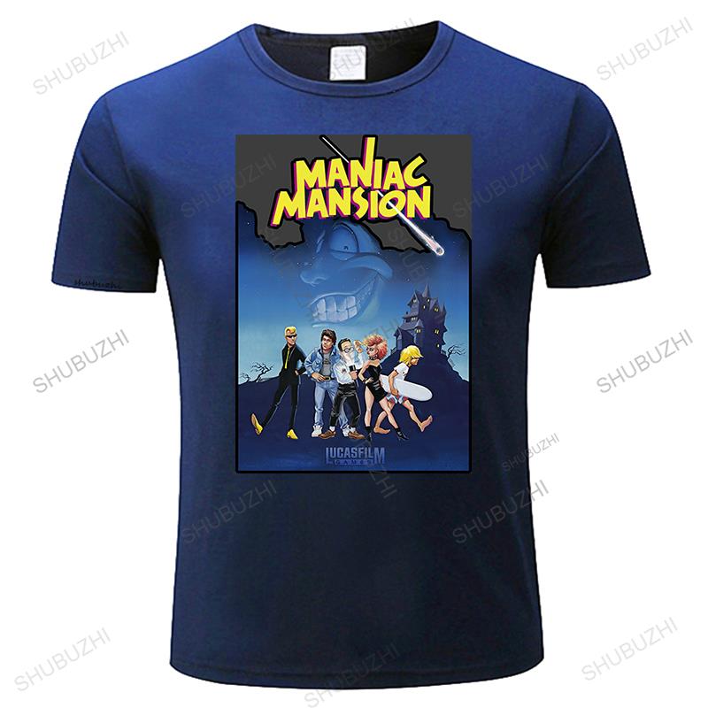 Herren Baumwoll Rundhals T-Shirt Sommer T-Shirt MANIAC MANSION Lucasfilm Games 1987 Retrogaming Monkey Island Unisex T-Shirt