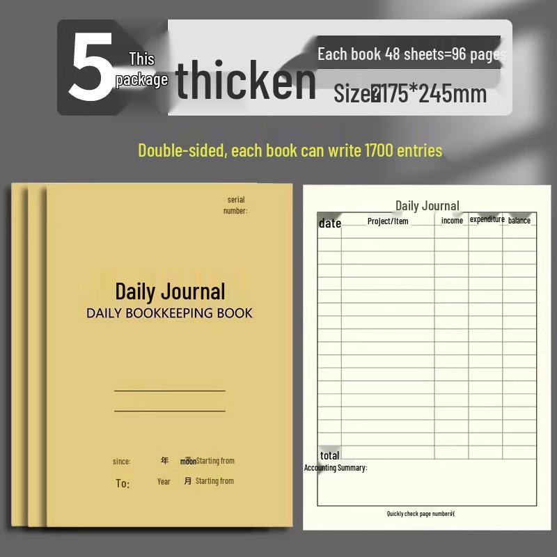 Daily Account & Income Record: Monthly Planner & Ledger