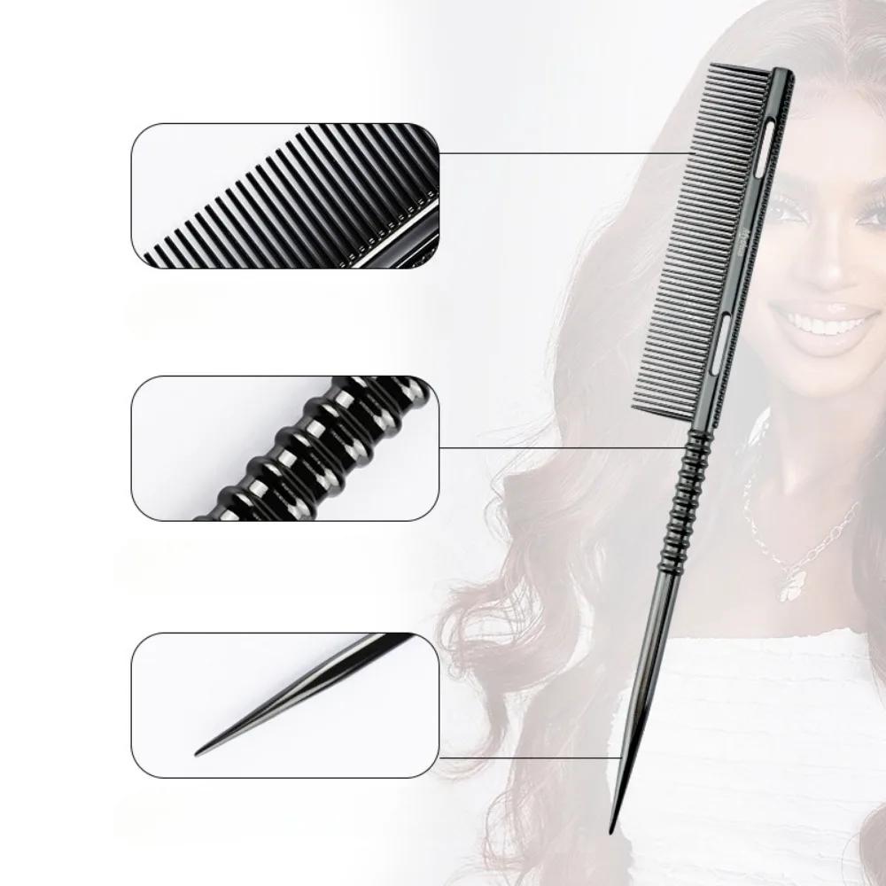Aluminium Fine Hair Comb Rat Tail Hairdressing Combs Hair Cutting Parting Hair Brush Barber Accessories Salon Styling Tools