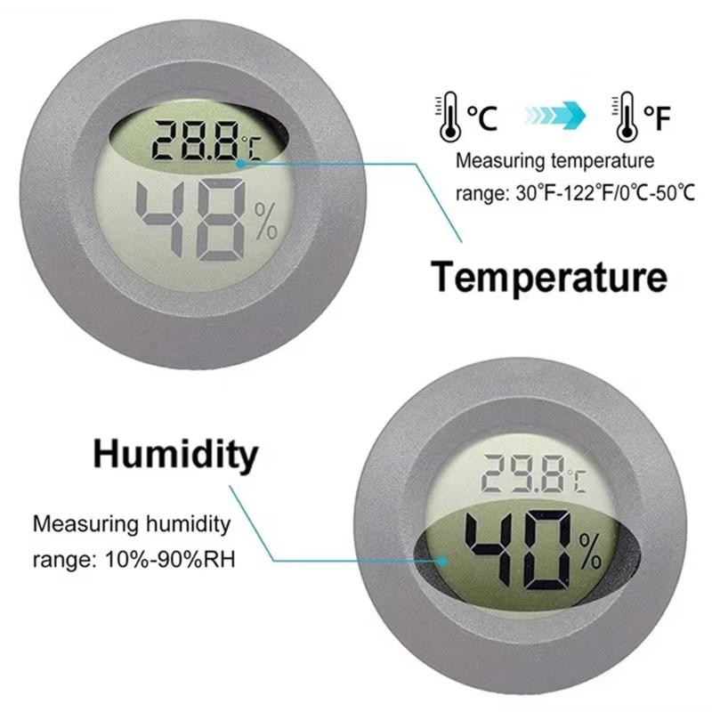 Mini vlhkoměr teploměr Fahrenheita nebo Celsia Digitální LCD monitor Vnitřní místnost Kulatý měřič vlhkosti teploty