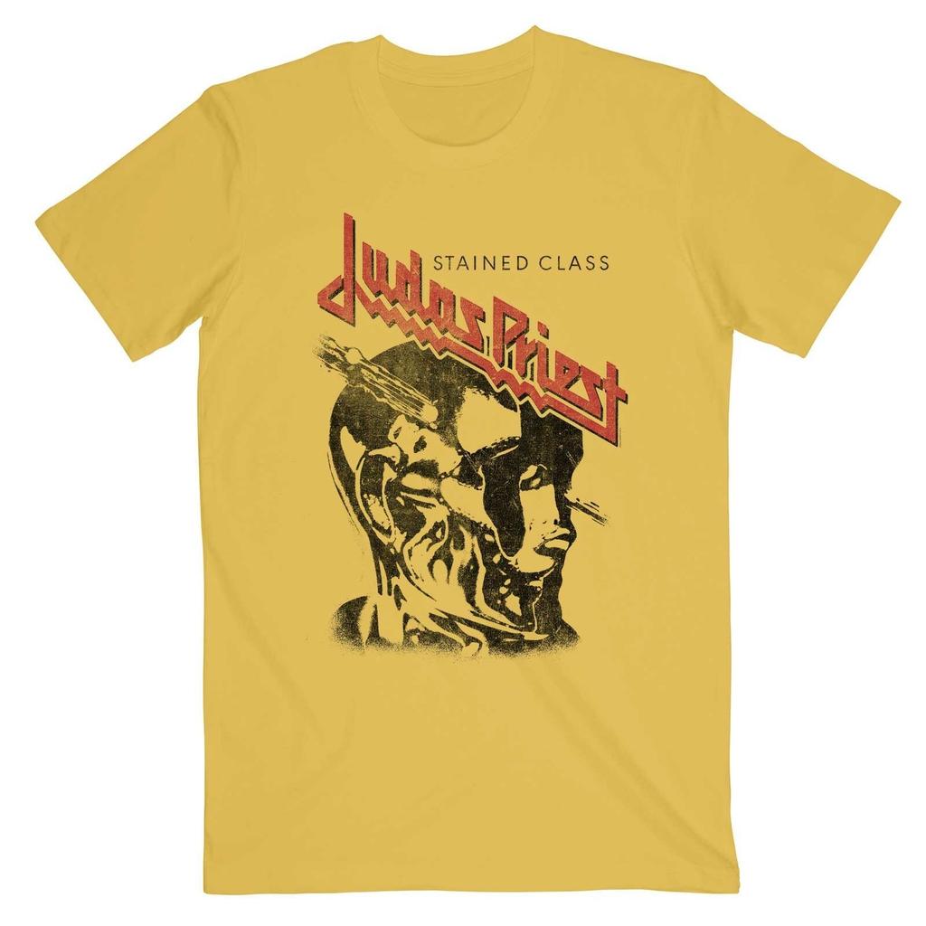 Nowa Koszulka Judas Priest Stained Class Vintage Head Unisex Żółta Męska Damska Top S-234XL A434