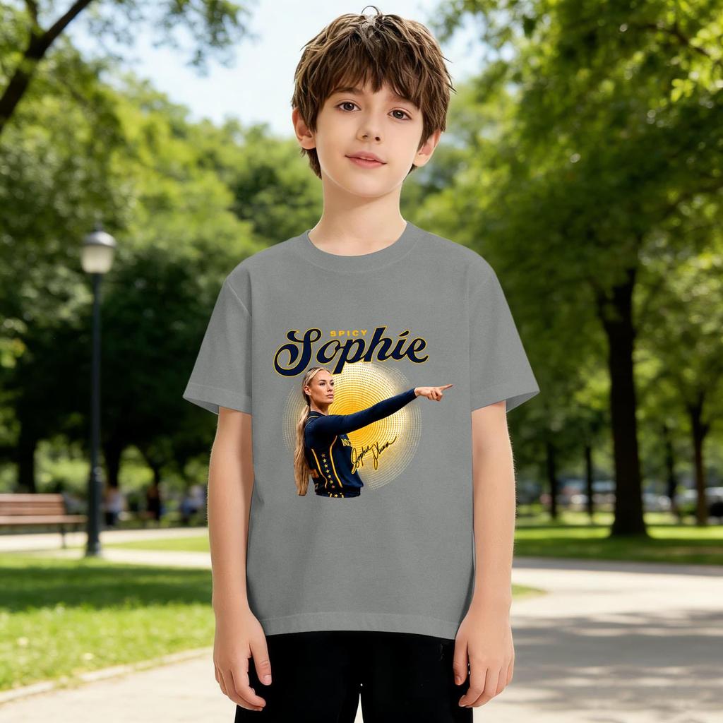 Kids Printed Round Neck Short Sleeve Loose Fit T-Shirt Casual Summer Top