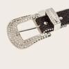 Bling Bling Sparkly Dance [Lamerry] Belt, Belt, Y2K, Gal, Flashy, Rhinestone, Studs, Costume, 113cm, Women's/Men's (Black)