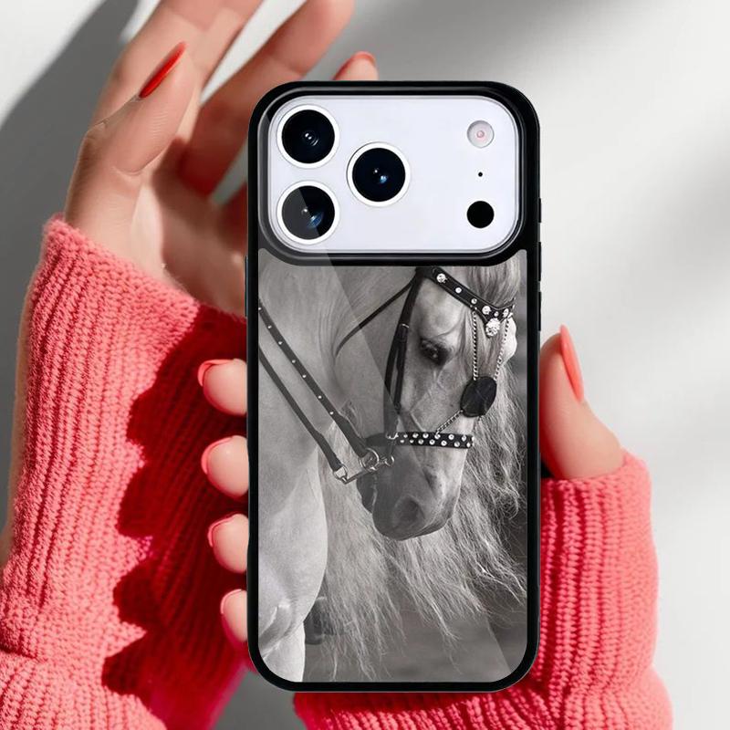 Handsome Horse Animal Phone Case for iPhone 17 16 15 14 13 Pro Max Back Cover for 12 11 Pro Coque