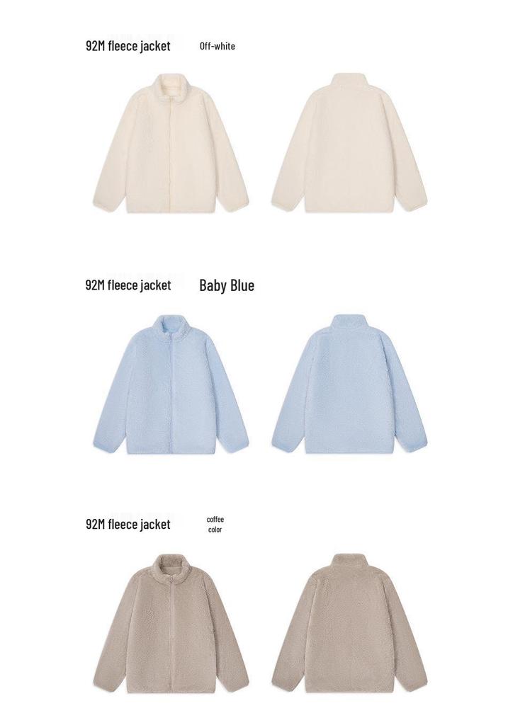 2026 Women's Korean Style Warm Stand Collar Fleece Fur Coat for Autumn/Winter