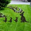 Metal Silhouette Plug-in Black Kangaroo Chicken Hedgehog Silhouette Stake Lawn Ornament Art Craft Outdoor Lawn Decor