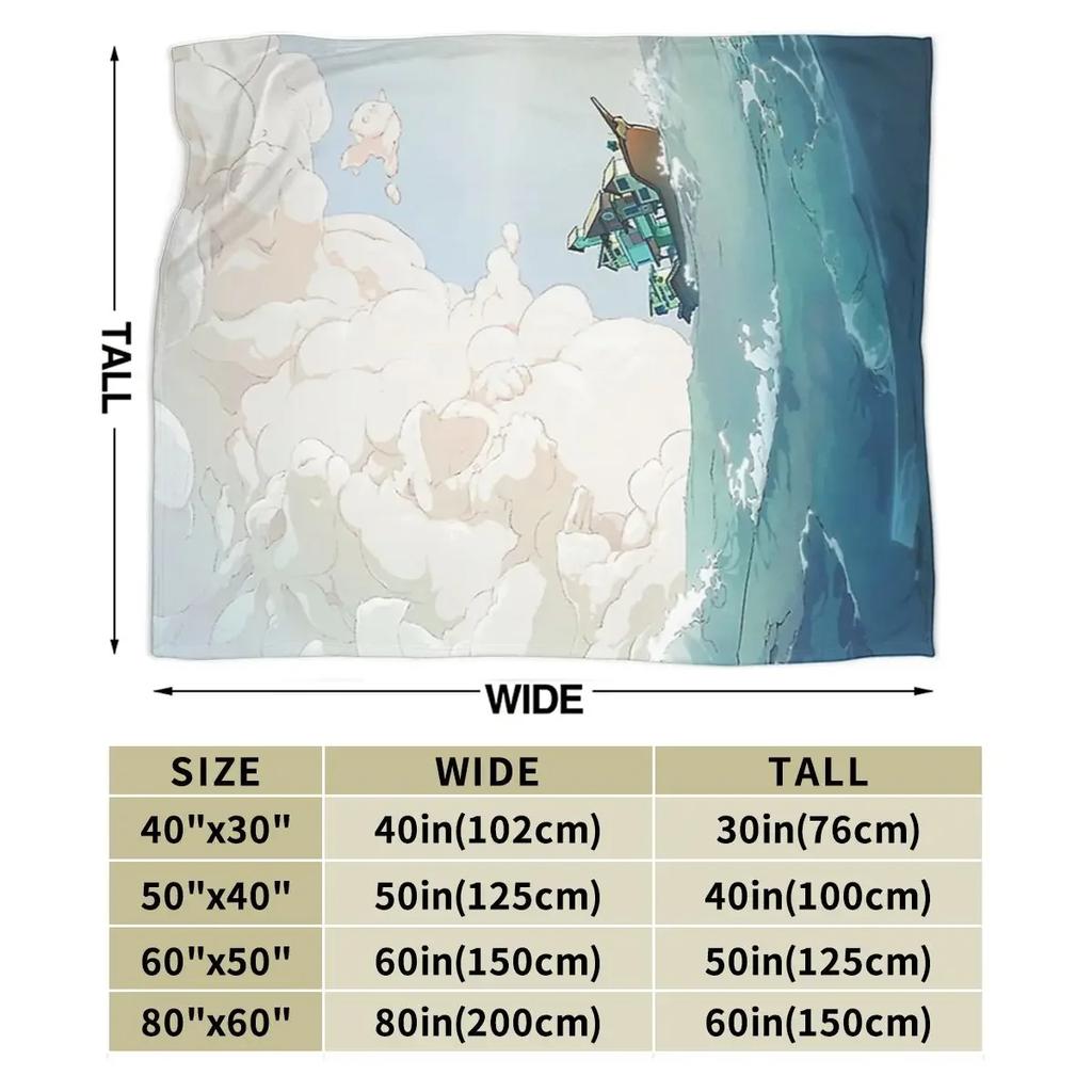 Spiritfarer - Sun - Waves - Boat Blankets Soft Warm Flannel Throw Blanket Cover for Bed Living Room Picnic Travel Home Couch