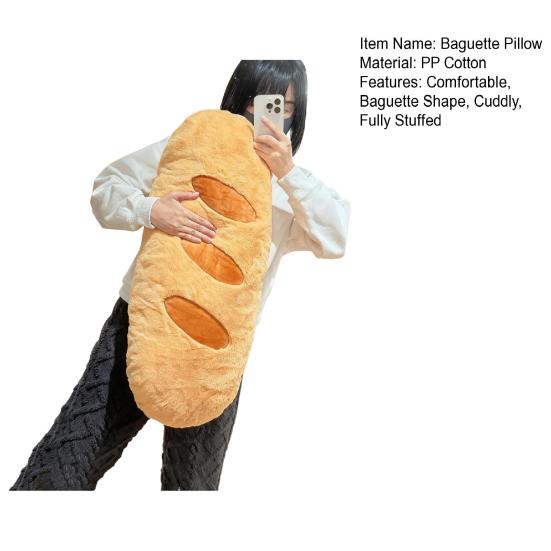 Baguette Pillow Cuddly Stuffed Bread Plush Toy Funny Baguette Shape Throw Pillow Christmas Gift for Girls Boys Sofa Bed Couch Use