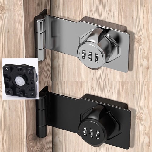 Renjzle Door Lock, Room Key Replacement, for Sliding Doors, Windows, and Doors, Auxiliary Lock, Drop Protection, Zinc Alloy Construction, Durable, 3-D