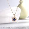 Vintage Green Purple Red Crystal Pendant Necklace Stainless Steel Geometric Choker Jewelry Party Gifts For Women Girls