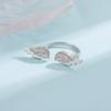 New Fashion Personality Angel Wings 925 Sterling Silver Temperament Crystal Exquisite Opening Rings   R391