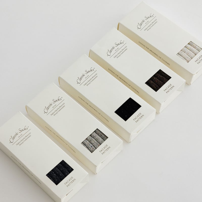 FACADE PATTERN Facade Melange Wool Socks_5 Colors