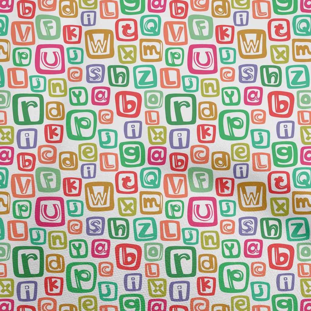 oneOone Cotton Flex Dark Beige Fabric Kids Alphabet Diy Clothing Quilting Fabric Print Fabric By Yard 40 Inch