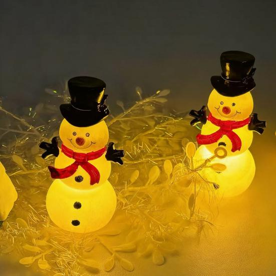 LED Snowman Night Light USB Powered Color Changing Soft Glowing Light Transparent Plastic Christmas Decoration