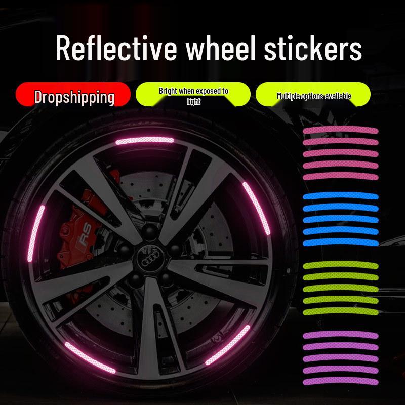 Reflective Nighttime Tire Anti-Collision Stickers for Cars & Motorcycles