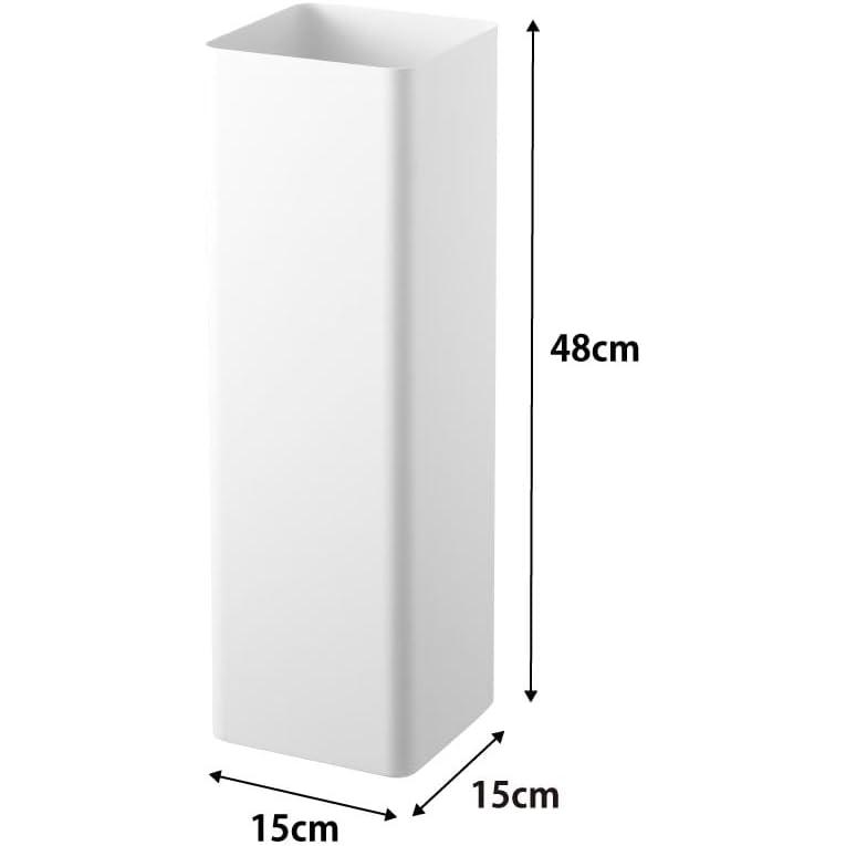 Yamazaki Jitsugyo 1578 Square White W15 x D15 x H48cm Smart Umbrella Stand Slim with Removable Water Tray