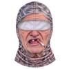Maschera Facciale Traspirante a Copertura Totale con Stampa 3D di Vecchio, Fori per gli Occhi Bianchi, Baffi Bianchi, Maschera da Sci Elastica con Cappuccio